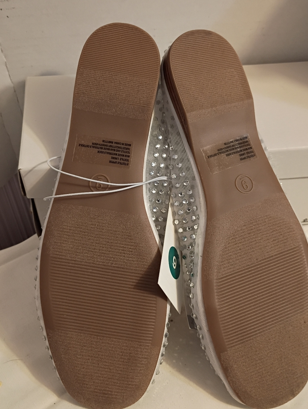 New! A New Day White Sheer Mel Flats Dress Shoes, Size 9  Memory Foam - Picture 4 of 4